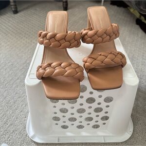 BCBGeneration Tan Braided Mules